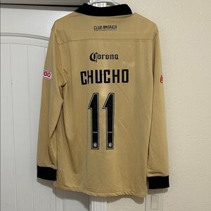 Chucho Benitez Nike Men's Beige and Black Long Sleeve Jersey Large